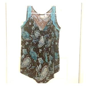Brown and turquoise tank Plus Size 14/16